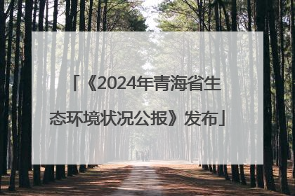 《2024年青海省生态环境状况公报》发布