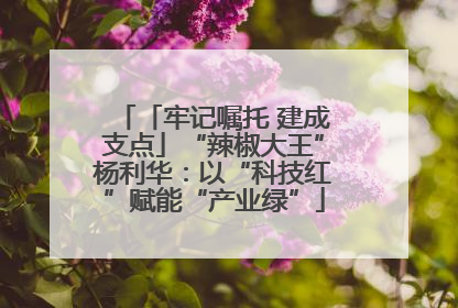 「牢记嘱托 建成支点」“辣椒大王”杨利华：以“科技红”赋能“产业绿”