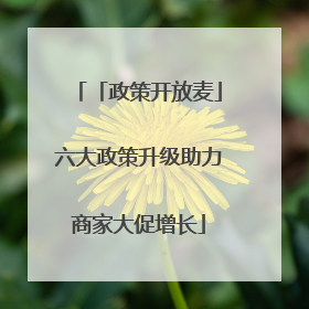 「政策开放麦」六大政策升级助力商家大促增长