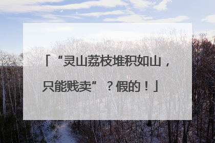 “灵山荔枝堆积如山，只能贱卖”？假的！