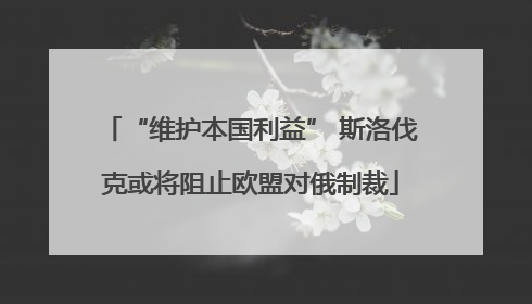 “维护本国利益” 斯洛伐克或将阻止欧盟对俄制裁