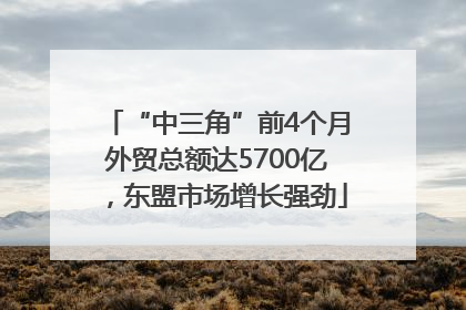 “中三角”前4个月外贸总额达5700亿，东盟市场增长强劲