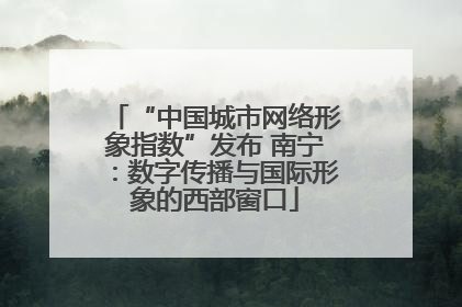 “中国城市网络形象指数”发布 南宁：数字传播与国际形象的西部窗口