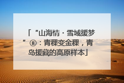 “山海情・雪域援梦”⑧：青稞变金稞，青岛援藏的高原样本