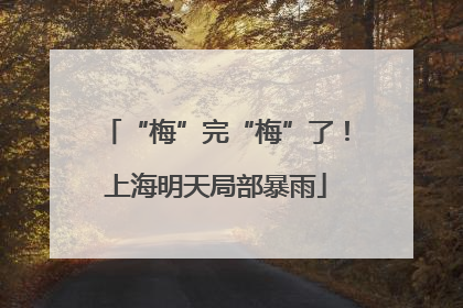 “梅”完“梅”了！上海明天局部暴雨