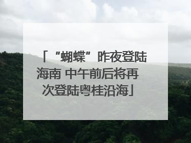 “蝴蝶”昨夜登陆海南 中午前后将再次登陆粤桂沿海