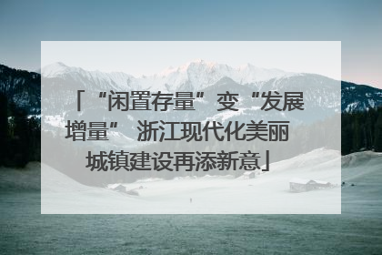 “闲置存量”变“发展增量” 浙江现代化美丽城镇建设再添新意