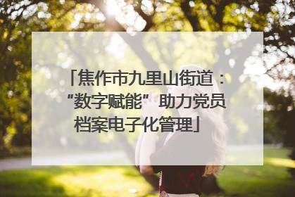 焦作市九里山街道：“数字赋能”助力党员档案电子化管理