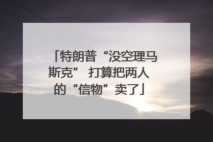 特朗普“没空理马斯克” 打算把两人的“信物”卖了