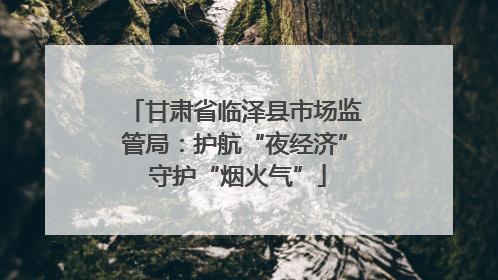 甘肃省临泽县市场监管局：护航“夜经济” 守护“烟火气”