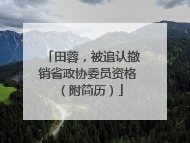 田蓉，被追认撤销省政协委员资格（附简历）