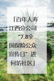 百年人寿江西分公司“7.8全国保险公众宣传日”进何坊社区