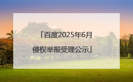 百度2025年6月侵权举报受理公示