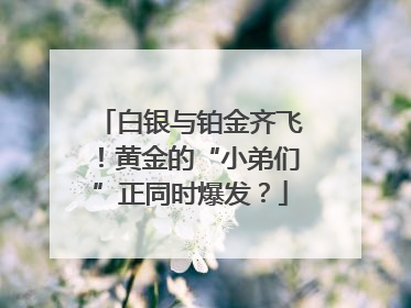 白银与铂金齐飞！黄金的“小弟们”正同时爆发？