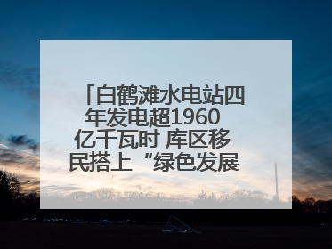 白鹤滩水电站四年发电超1960亿千瓦时 库区移民搭上“绿色发展快车”