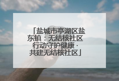 盐城市亭湖区盐东镇：无结核社区行动守护健康 ·共建无结核社区