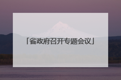 省政府召开专题会议