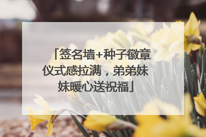 签名墙+种子徽章仪式感拉满，弟弟妹妹暖心送祝福