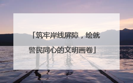 筑牢岸线屏障，绘就警民同心的文明画卷