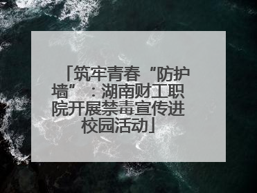 筑牢青春“防护墙”：湖南财工职院开展禁毒宣传进校园活动