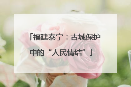 福建泰宁：古城保护中的“人民情结”