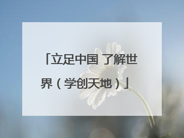 立足中国 了解世界（学创天地）