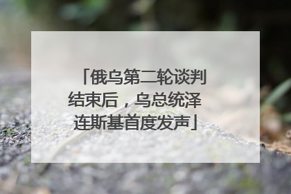 俄乌第二轮谈判结束后，乌总统泽连斯基首度发声