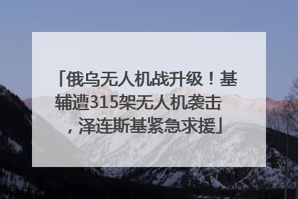 俄乌无人机战升级！基辅遭315架无人机袭击，泽连斯基紧急求援