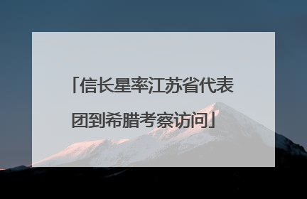 信长星率江苏省代表团到希腊考察访问