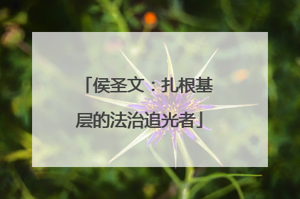 侯圣文：扎根基层的法治追光者