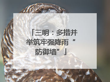 三明：多措并举筑牢强降雨“防御墙”