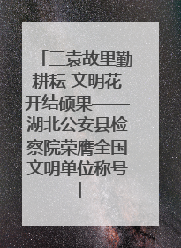 三袁故里勤耕耘 文明花开结硕果——湖北公安县检察院荣膺全国文明单位称号