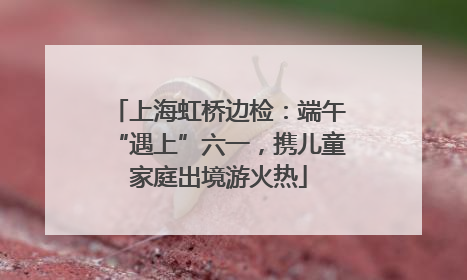 上海虹桥边检：端午“遇上”六一，携儿童家庭出境游火热