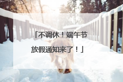 不调休！端午节放假通知来了！