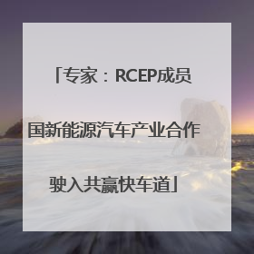 专家：RCEP成员国新能源汽车产业合作驶入共赢快车道
