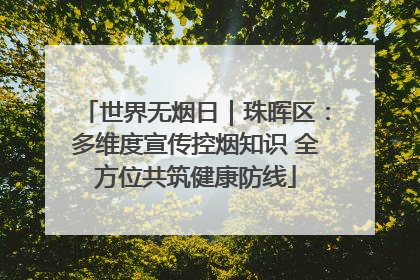 世界无烟日｜珠晖区：多维度宣传控烟知识 全方位共筑健康防线