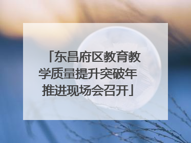 东昌府区教育教学质量提升突破年推进现场会召开