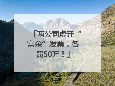 两公司虚开“富余”发票，各罚50万！