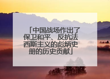 中国战场作出了保卫和平、反抗法西斯主义的彪炳史册的历史贡献