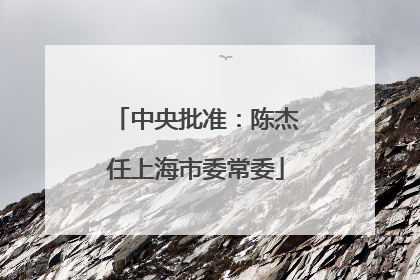 中央批准：陈杰任上海市委常委