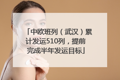 中欧班列（武汉）累计发运510列，提前完成半年发运目标