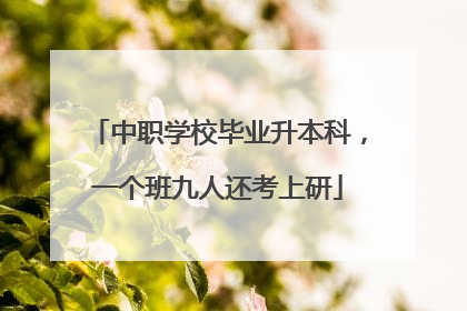 中职学校毕业升本科，一个班九人还考上研