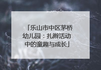 乐山市中区茅桥幼儿园：扎辫活动中的童趣与成长