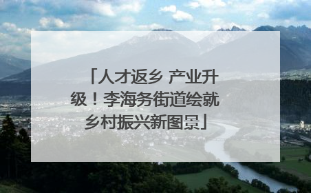 人才返乡 产业升级！李海务街道绘就乡村振兴新图景