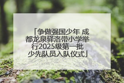 争做强国少年 成都龙泉驿洛带小学举行2025级第一批少先队员入队仪式
