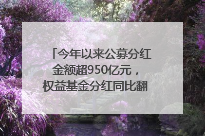 今年以来公募分红金额超950亿元，权益基金分红同比翻倍｜招财猫