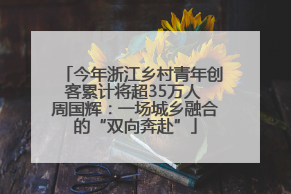 今年浙江乡村青年创客累计将超35万人 周国辉：一场城乡融合的“双向奔赴”