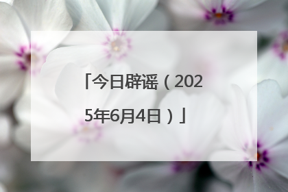 今日辟谣（2025年6月4日）