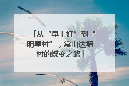 从“早上好”到“明星村”，常山达塘村的蝶变之路