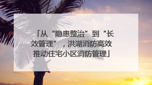 从“隐患整治”到“长效管理”，洪湖消防高效推动住宅小区消防管理